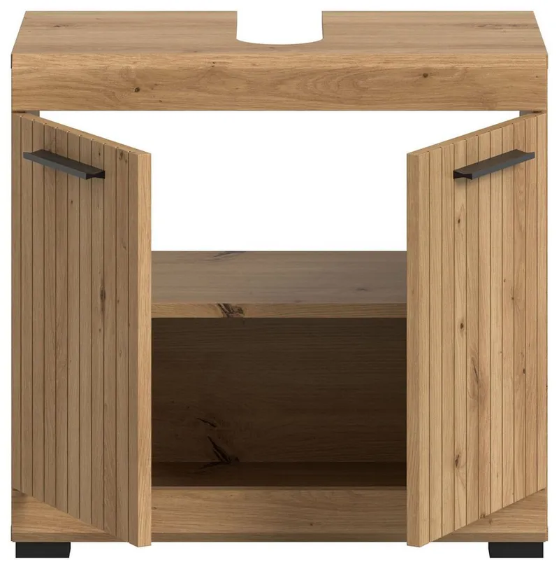 xonox.home Waschbeckenunterschrank in Artisan Eiche Nachbildung B/H/T: 60x56x34 cm, Braun, – Produktbild 3 von 5