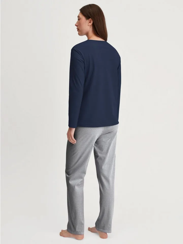 CALIDA CALIDA Pyjama Lovely Nights Damen (2 tlg) weich, bequem und angenehm leicht, Blau, – Produktbild 4 von 5