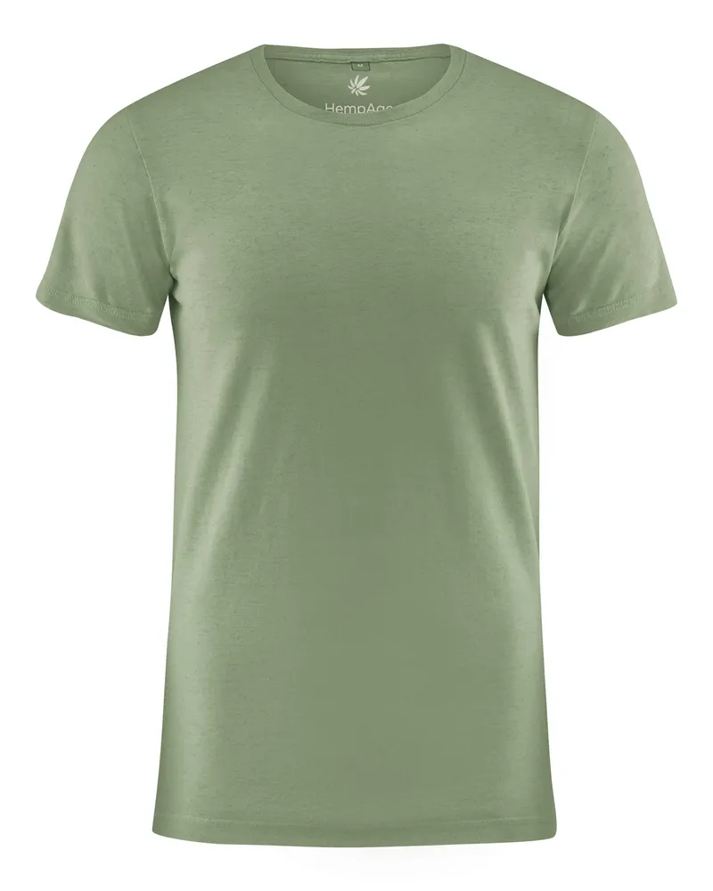 HempAge Hempage Herren vegan T-Shirt Slim Fit Kaktusgrün, Grün, – Produktbild 1 von 2