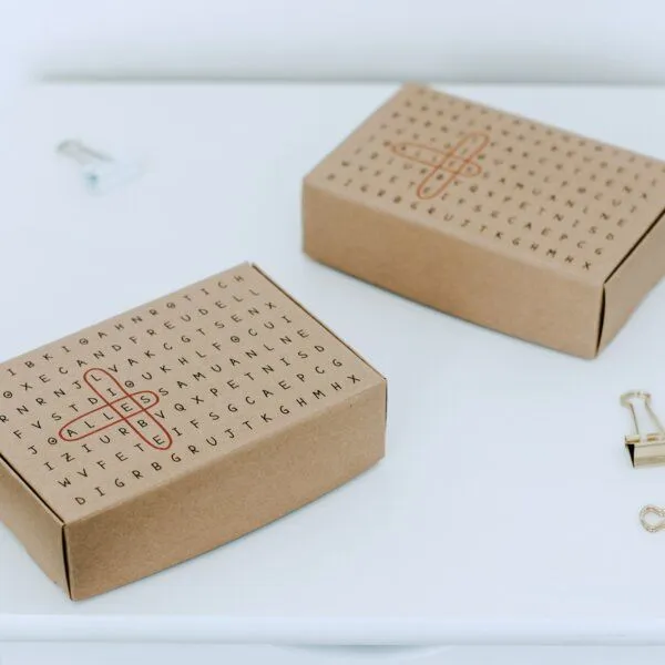 Fines Papeterie Fines Papeterie 3 Geschenkschachteln Alles Liebe Scrabble für kleine und mittlere Geschenke – Produktbild 1 von 2