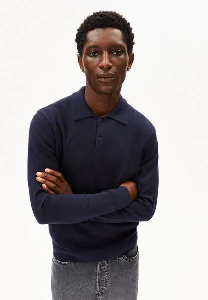 ARMEDANGELS ARMEDANGELS KNIT POLO Herren Polo aus Bio-Baumwolle, Night sky, – Produktbild 1 von 4
