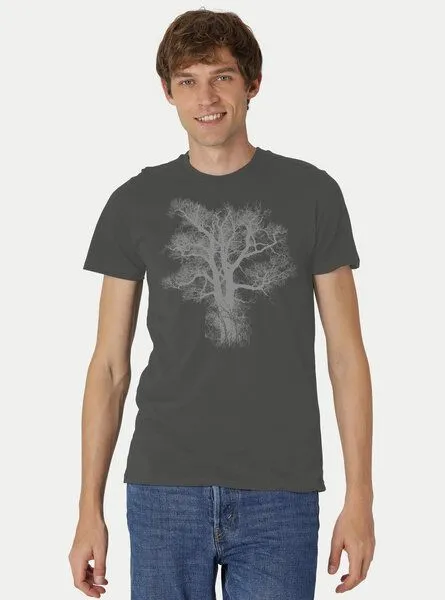 Peaces.bio - handbedruckte Biomode Peaces.bio - handbedruckte Biomode Bio-Herren-T-Shirt Chestnut, Graphitgrau, – Produktbild 2 von 2