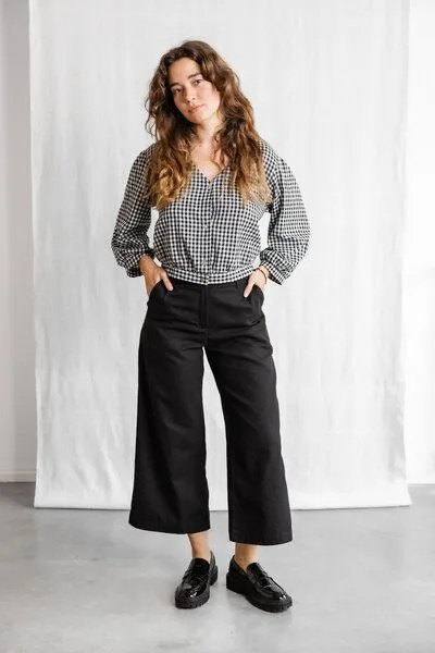 Jyoti - Fair Works Jyoti - Fair Works Bio-Baumwoll Culotte Hemani, Schwarz, – Produktbild 2 von 4