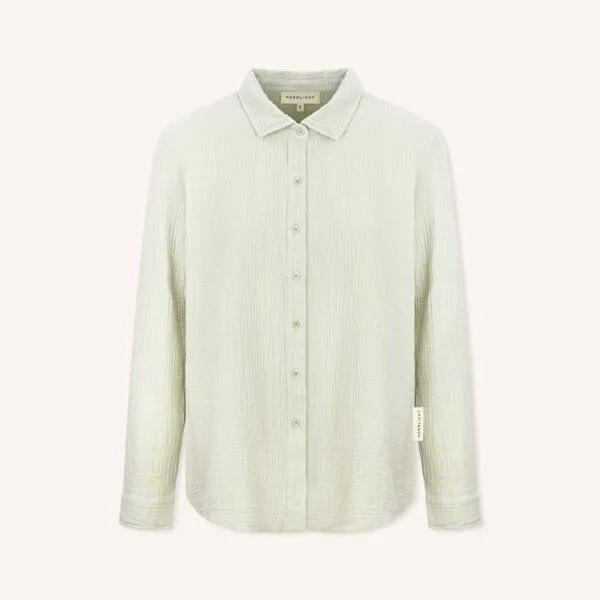 NORDLICHT NORDLICHT Damen Musselin Bluse aus 100% Bio-Baumwolle FENJA, Grün (salbei), – Produktbild 2 von 4