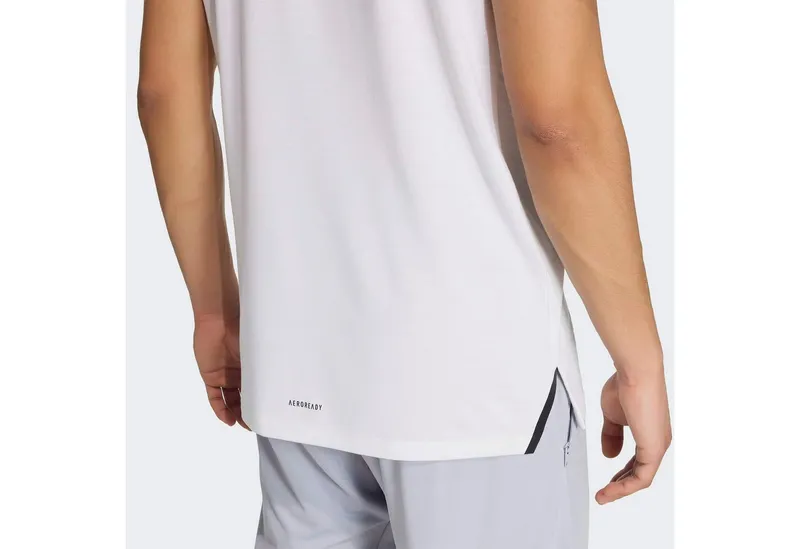 adidas Performance adidas Performance T-Shirt DESIGNED FOR TRAINING WORKOUT mit Rundhalsausschnitt, ohne Verschluss, sportlicher Stil, Weiß, – Produktbild 3 von 4