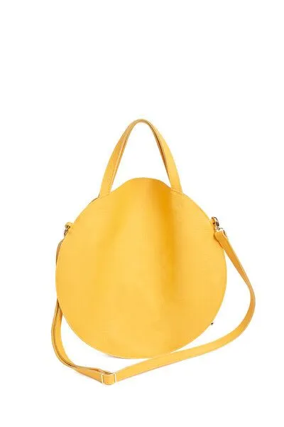 ELEKTROPULLI Runder Shopper von ElektroPulli, Gelb mit gold, – Produktbild 1 von 2