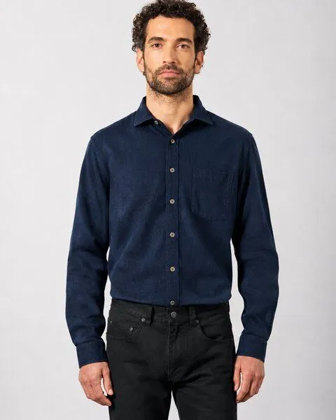 HempAge HempAge Herren Freizeithemd Hanf/Bio-Baumwolle, Navy, – Produktbild 1 von 4