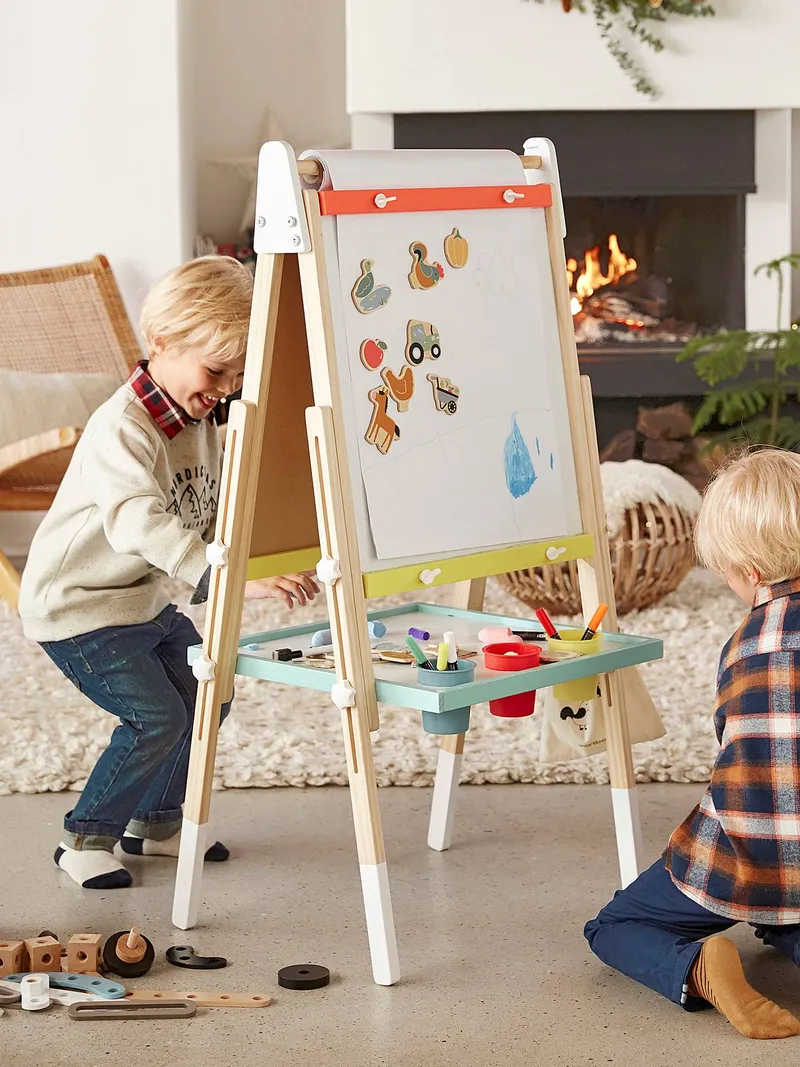Vertbaudet 3-in-1 Tafel mit Mal-Zubehör Holz FSC®, Mehrfarbig, – Produktbild 1 von 4