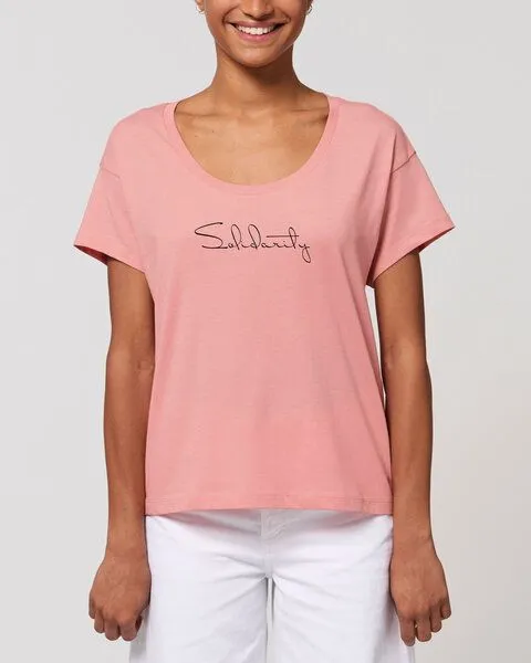 Human Family Human Family Oversize Damen Rundhals T-Shirt - Spread "Solidarity", Weiss, – Produktbild 2 von 3