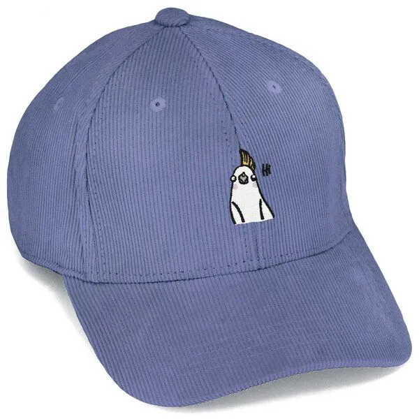 LIGARTI Bestickte Cord Cap – Heidi der Nymphensittich – LIGARTI Tiermanufaktur, Taubenblau, – Produktbild 1 von 4