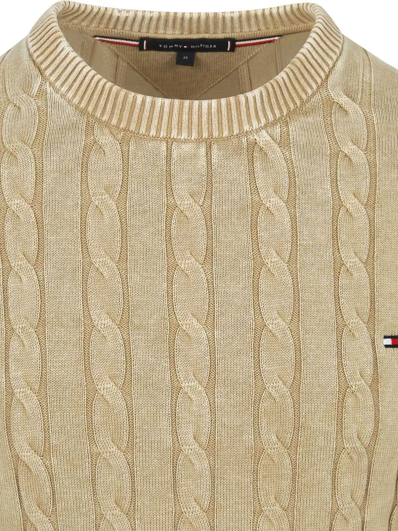 Tommy Hilfiger Tommy Hilfiger Pullover Cable Sandalwood - Größe L, Beige, – Produktbild 4 von 5