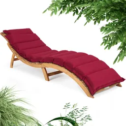 Casaria® Faltbare Gartenliege Akazie FSC®-zertifiziert inkl Auflage Rot – Produktbild 1 von 1