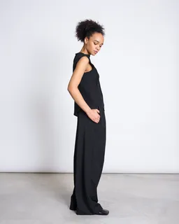 JAN N JUNE JAN 'N JUNE Damen vegan Top Mit Raffung Crinkle Meadow Black – Produktbild 1 von 1