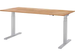 Memo memo Höhenverstellbarer Schreibtisch "Sit-Up 3.0" silber, Buche massiv, 180 x 80 cm – Produktbild 1 von 1
