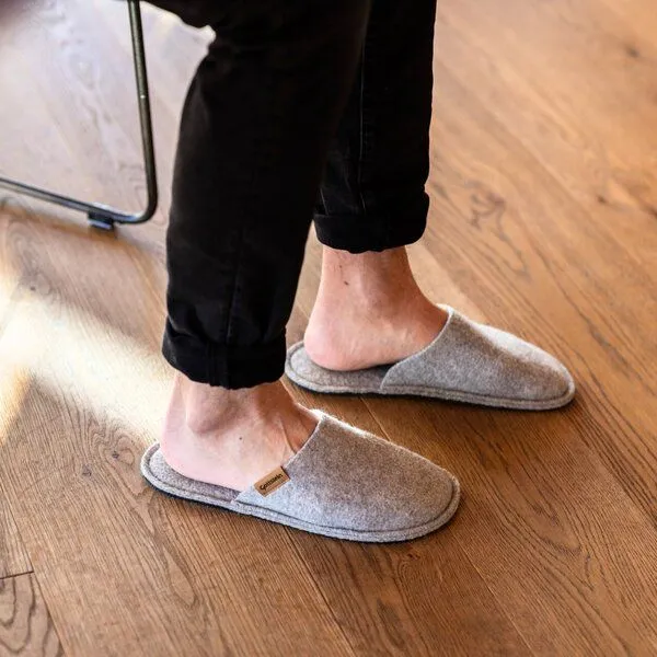 Gottstein Gottstein Filz-Pantoffel Cozy aus 100% Alpaka-Wolle, Grau, – Produktbild 4 von 4