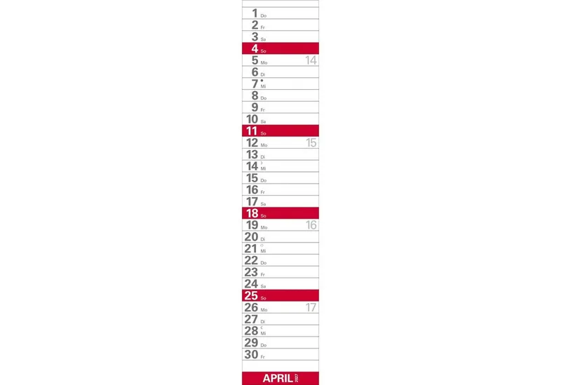 Korsch Verlag Wandkalender XXL Planer Großdruck rot 2027 – Produktbild 3 von 3