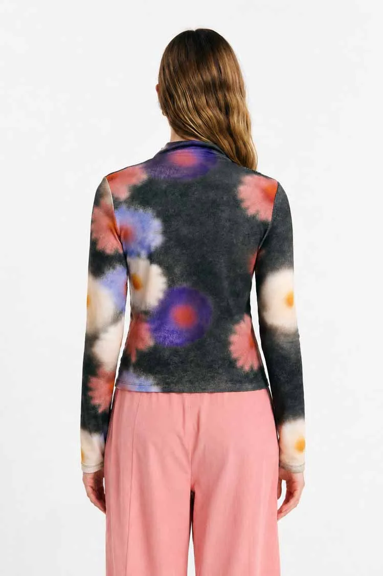 SUITE13LAB SUITE13LAB Damen vegan Top Alva Print Blossom, Grau, – Produktbild 2 von 2