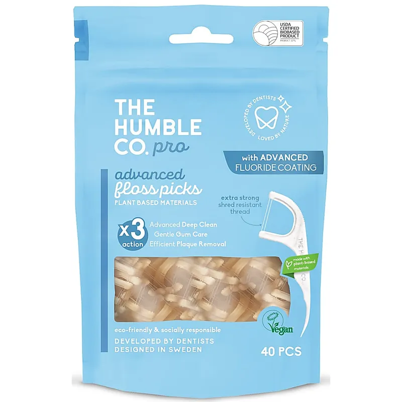 The Humble The Humble Co Floss Picks Pro Fluorid - 40 Stück – Produktbild 1 von 1