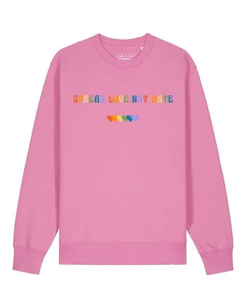 watapparel watapparel Sweatshirt Unisex Spread Love not Hate, Bubble pink, – Produktbild 1 von 2