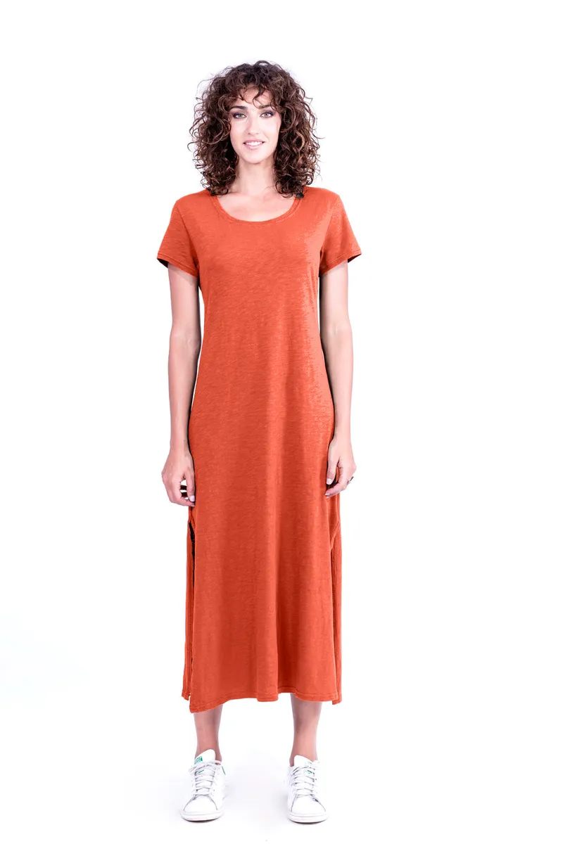 RAVENS VIEW IBIZA RAVENS VIEW IBIZA Damen vegan Kleid Uma Terracotta Orange, Orange, – Produktbild 1 von 1