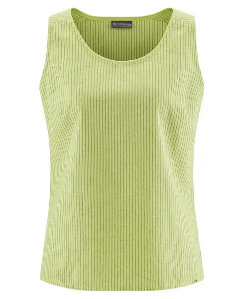 HempAge HempAge gestreiftes Tanktop Hanf/Biobaumwolle, Bamboo(grün), – Produktbild 3 von 4