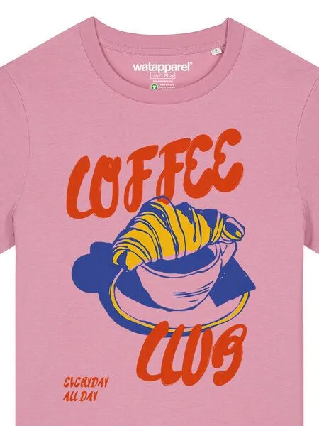 watapparel watapparel T-Shirt Frauen Coffee club, Bubble pink, – Produktbild 3 von 4