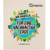 Memo memo Schwammtuch 'Wir handeln für eine nachhaltige Erde' – Produktbild 1 von 1