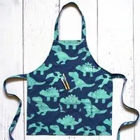 Global Mamas Global Mamas Kinderschürze aus 100% Biobaumwolle, Dinos (blau), – Produktbild 1 von 1