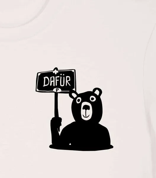 päfjes päfjes Der Bär ist DAFÜR! Du auch? - Fair Wear Männer Unisex Bio T-Shirt Siebdruck, Natur (vintage white), – Produktbild 3 von 3