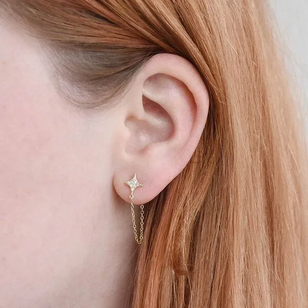 Eppi Eppi Originelle Ohrringe mit Diamant-Sternen Jonas, Gelb, – Produktbild 2 von 3