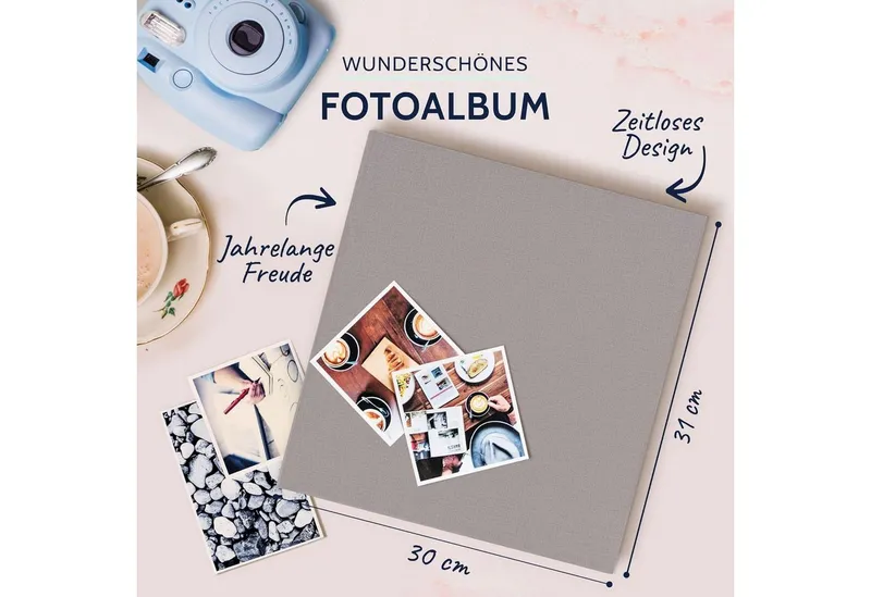 Goldbuch Goldbuch Fotoalbum GOLDBUCH Fotoalbum Summertime 100 weiße Seiten mit Trennblättern 30x31, Grau, – Produktbild 2 von 5