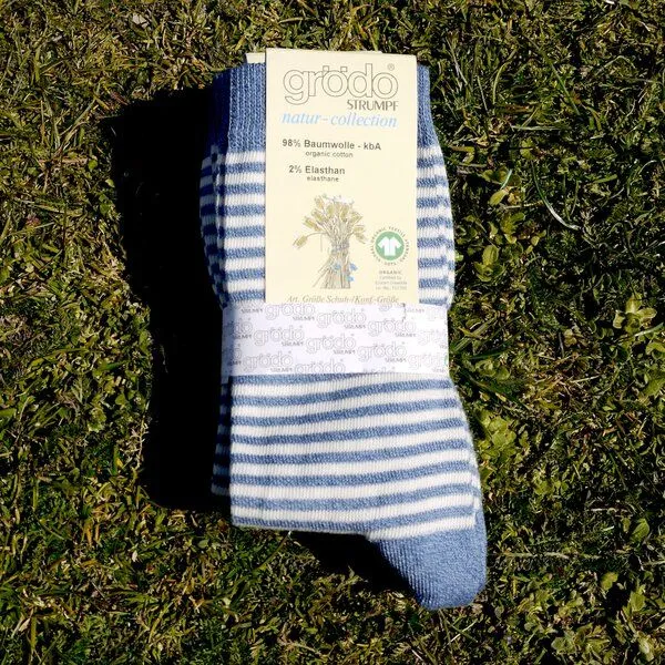 grödo grödo Baby -/Kindersocken (3er Pack), Blau/weiß, – Produktbild 3 von 4