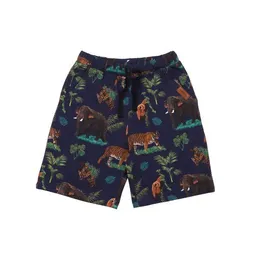 Walkiddy Kinder Shorts GOTS zertifiziert – Bio-Baumwolle, Dunkelblau mit tropischem Muster, elastischer Bund, leicht & bequem | Walkiddy – Produktbild 1 von 1