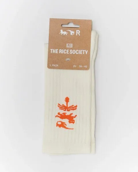 RICE RICE Socken AVY, Ecru/orange, – Produktbild 2 von 4