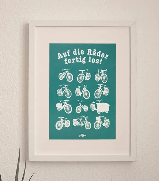 päfjes päfjes Auf die Räder fertig los - Poster A4, Mint, – Produktbild 1 von 2