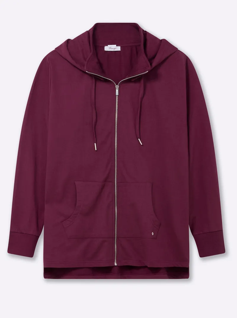 sheego Sweatjacke, Bordeaux, – Produktbild 1 von 2