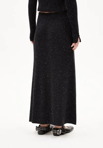 ARMEDANGELS ARMEDANGELS HANAA TWEED Damen Strickrock aus recyclem Bio-Woll Mix, Black-oatmilk, – Produktbild 2 von 4