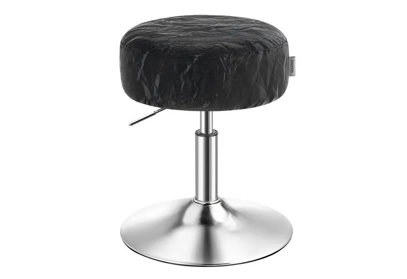 VASAGLE Barhocker Schminkhocker Schminkstuhl höhenverstellbar, 1/2er Set (1 St), für Schlafzimmer, Küche, 360° drehbar, dicke Polsterung, Schwarz, – Produktbild 1 von 5