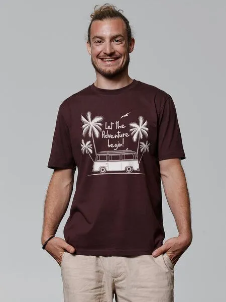 watapparel watapparel T-Shirt Unisex Let the adventure begin, Red brown, – Produktbild 2 von 4