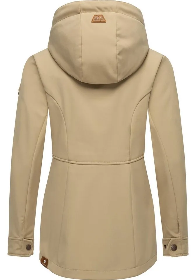 ragwear ragwear Softshelljacke Yba sportliche Damen Outdoorjacke mit Kapuze, Braun, – Produktbild 4 von 5