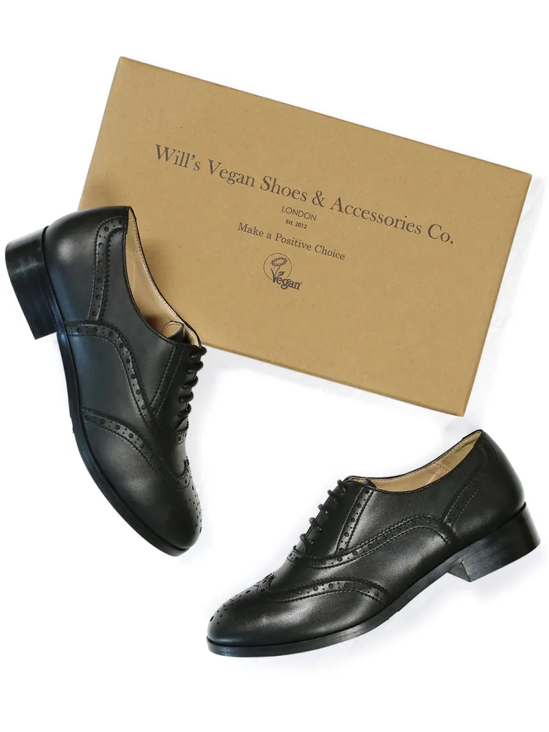 Will's Vegan Store Will's Vegan Store Damen vegan Oxford Brogues Schwarz, Schwarz, – Produktbild 2 von 2