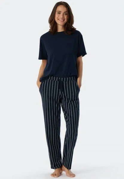 Schiesser Schiesser Loungehose Jersey aus Biobaumwolle, Streifenmuster, – Produktbild 1 von 4