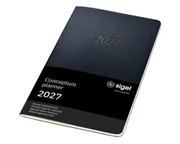 Sigel Sigel Taschenkalender Monats-Kalenderheft Conceptum 2027 Softcover schwarz 64 seiten ca. A5 – Produktbild 1 von 1