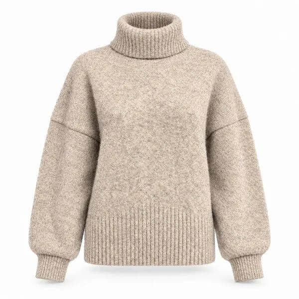 Opi and Max Opi and Max Opi & Max Damen Rollkragen Strickpullover aus Alpaka- & Schurwolle, Beige, – Produktbild 1 von 4