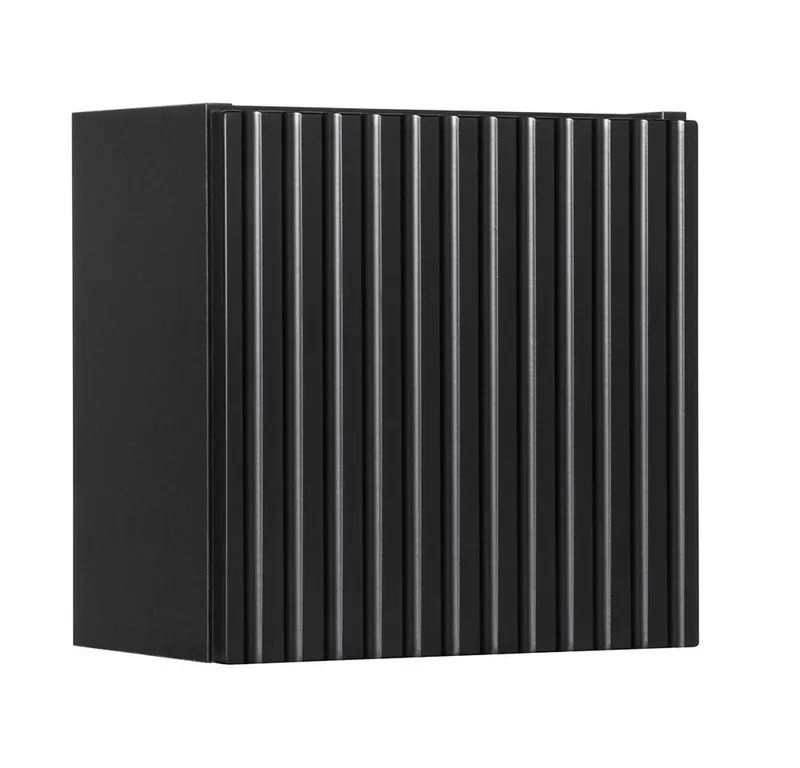 Lomadox Hängeschrank NEWPORT-56-BLACK 30x30cm, Badmöbel Wandschrank schwarz, gerillte Front, Schwarz, – Produktbild 2 von 5