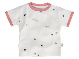 HANS NATUR Baby T-Shirt Bio-Baumwolle Biene off white-rosa Gr.62/68 – Produktbild 1 von 1