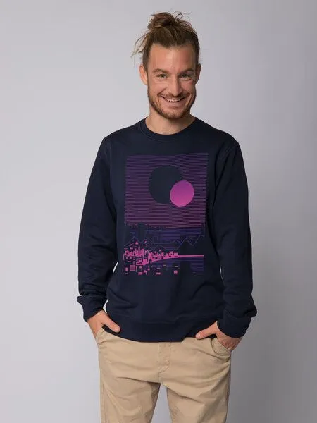 watapparel watapparel Sweatshirt Unisex Sun and Moon Skyline, French navy, – Produktbild 2 von 3