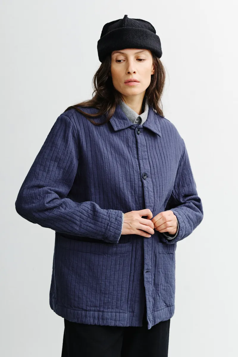 Rotholz Rotholz Damen vegan Arbeitsjacke Gerippt Blau, Blau, – Produktbild 2 von 2