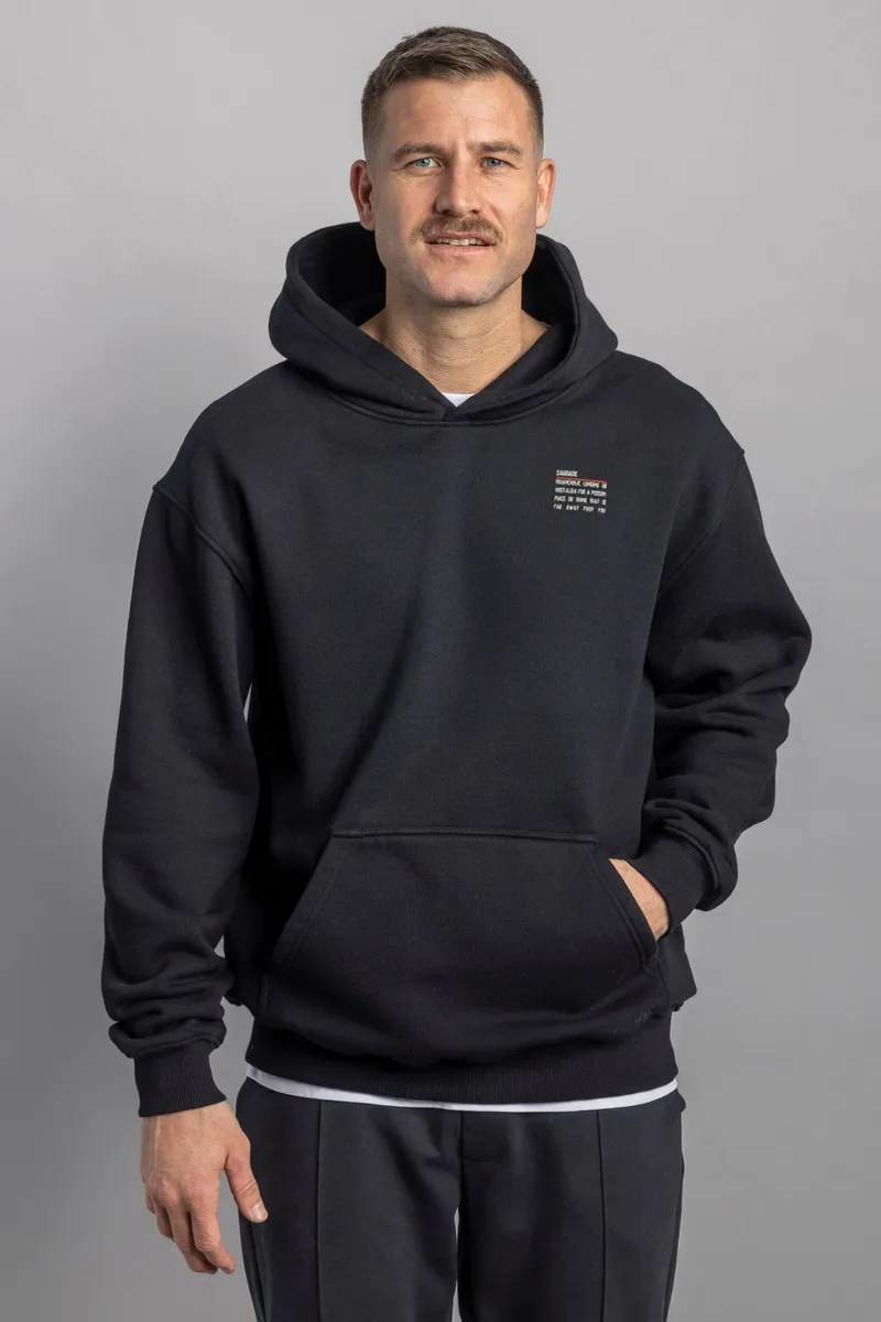 DIRTS DIRTS Herren vegan Hoodie Saudade Oversized Schwarz, Schwarz, – Produktbild 3 von 3