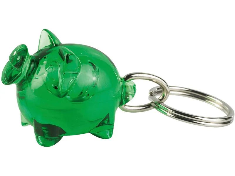 Schlüsselanhänger "Small Happy" inkl. 1-farbigem Aufdruck, Grün transparent, – Produktbild 1 von 1